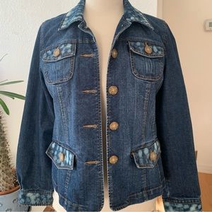 Cherokee | denim jacket with and bleached out accents on pocket flaps and collar